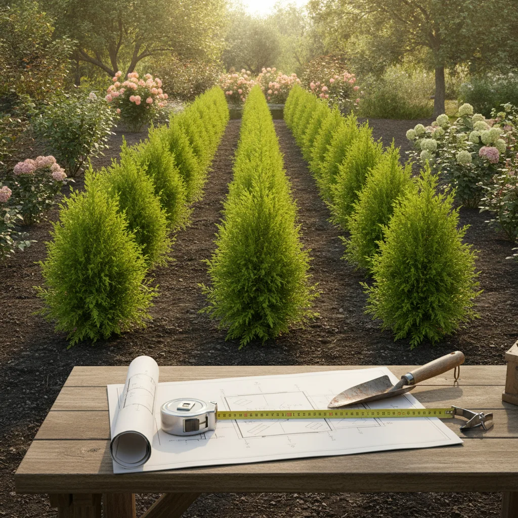 Densité plantation haie thuyas | Guide et calcul - densite plantation haie thuyas