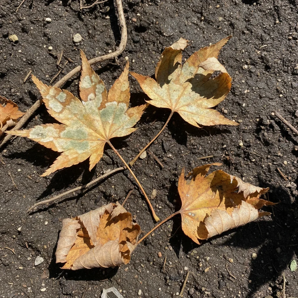 érable du japon feuilles qui sèchent
