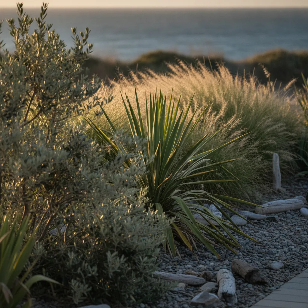 ## Mots-clés SEO  ### Mots-clés principaux  * plantes bord de mer * jardin bord de mer * ambiance bord de mer * plantes résistantes aux embruns * plantes résistantes au vent * plantes résistantes à la sécheresse * jardin méditerranéen * plantes de climat doux * végétaux bord de mer * aménager un jardin bord de mer  ### Mots-clés secondaires  * cordyline * phormium * agapanthe * lavande * pittosporum * éléagnus * tamaris * céanothe * yucca * miscanthus * graminées ornementales * arbustes persistants * plantes de plein soleil * plantes pour terrain sableux * haie bord de mer * jardin sans arrosage * massif méditerranéen * jardin de vacances * plantes résistantes au sel * jardin maritime  ### Expressions de longue traîne  * quelles plantes choisir pour un jardin en bord de mer * comment créer une ambiance bord de mer au jardin * les meilleures plantes pour un jardin exposé au vent * plantes qui résistent aux embruns marins * quelles plantes planter en terrain sableux * plantes méditerranéennes faciles d'entretien * arbustes persistants pour le littoral * créer un jardin inspiré du bord de mer * plantes pour un jardin sec et ensoleillé * végétaux adaptés au climat maritime