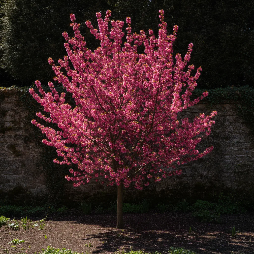 arbre à fleurs roses printemps