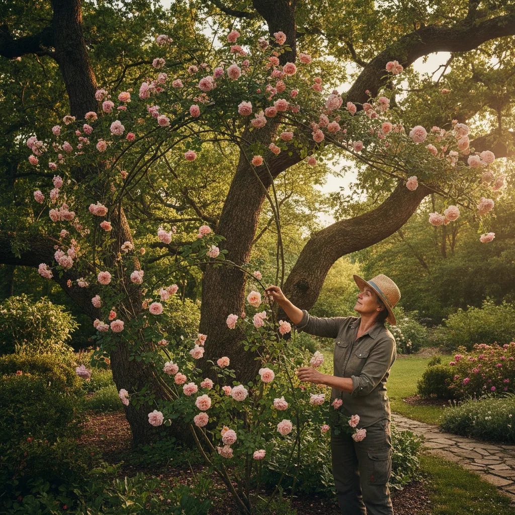rosier liane pour arbre