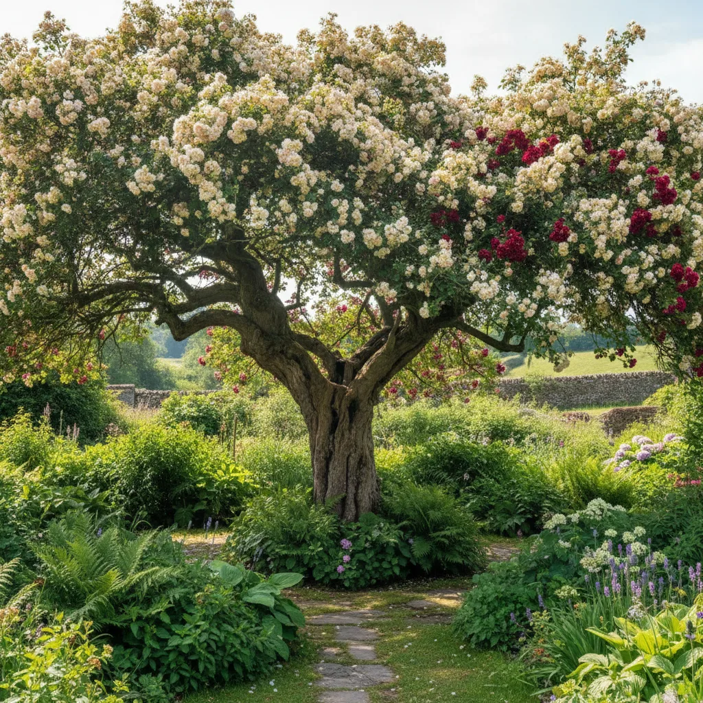 rosier liane pour arbre